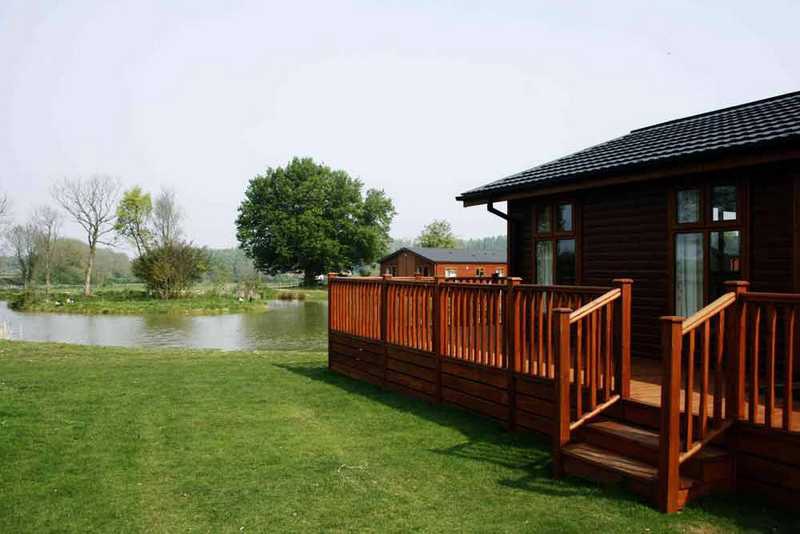 One of the luxurious lodges at Yaxham Waters in Norfolk